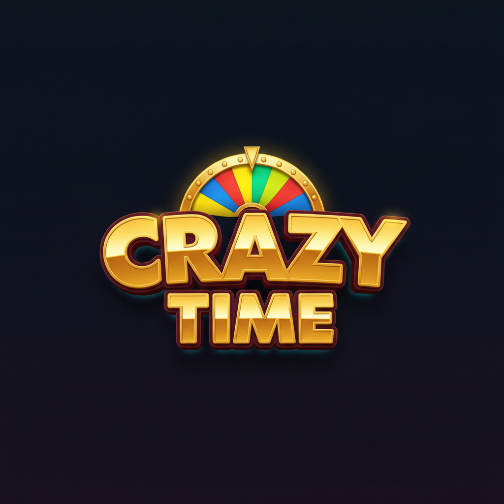 Crazy Time logo dorato con ruota colorata