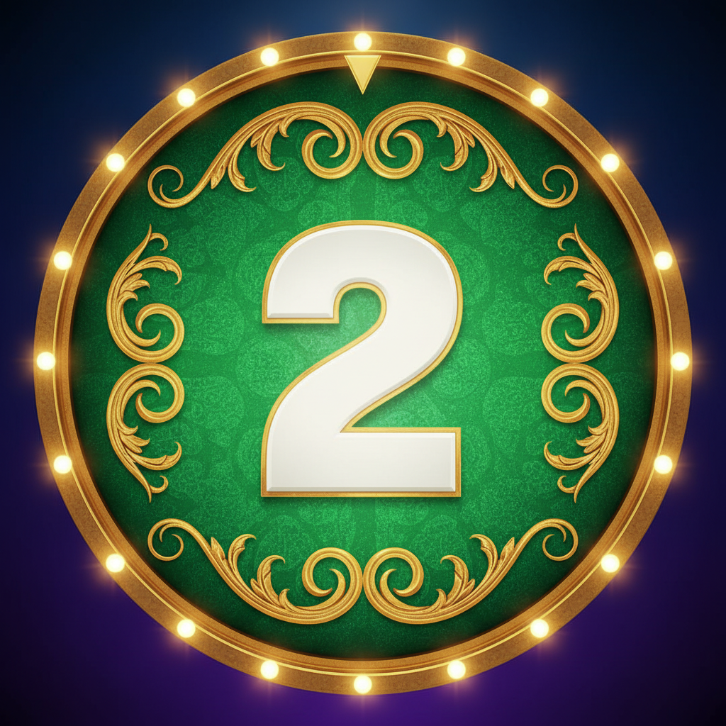 Segmento numero 2 verde con decorazioni dorate